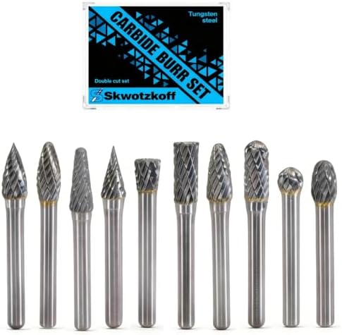 Carbide Burr Set 1/4" Shank 5/16" Head, 10-Pack