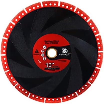Metal Cutting Diamond Blade 10"- BRSCHNITT 250mm All-Purpose Diamond Saw Blade for Rebar Sheet Metal Angle Iron Stainless Steel Concrete.