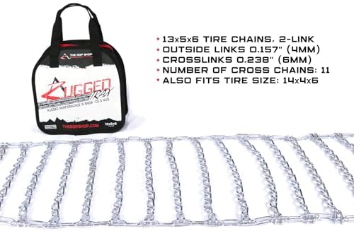 The ROP Shop Pair of 2 Link Tire Chains 13x5x6