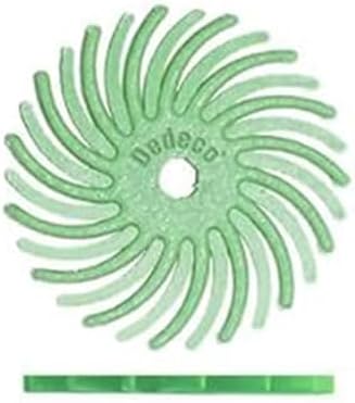 Dedeco Sunburst Radial Bristle Discs 48-Pack - 3/4" Curved - Light Green 14000 Grit (Ultra-Fine, 1 Micron) - Aluminum Oxide for Polishing & Finishing