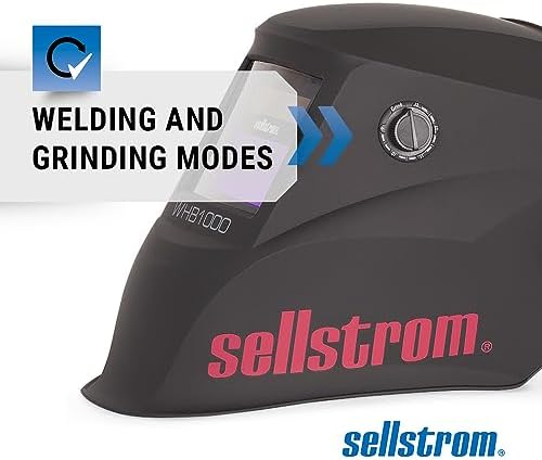 Sellstrom Lightweight,Ergonomic Design,Nylon,Blue Lens Technology,All-Day Comfort,Excellent Optical Clarity,Advantage Series Welding Helmet with ADF Technology,Black/Red,7'Wx 13'H x 5'L,S26100