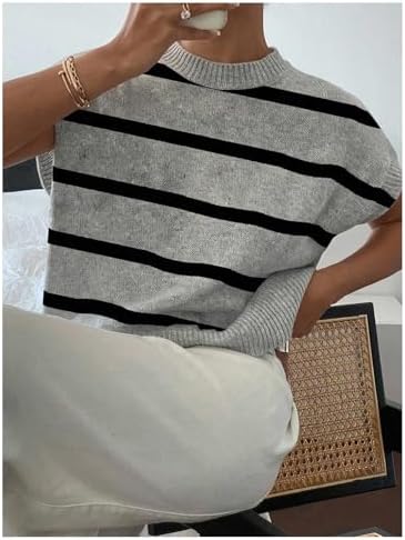 SOLY HUX Women's Short Sleeve Business Casual Sweater