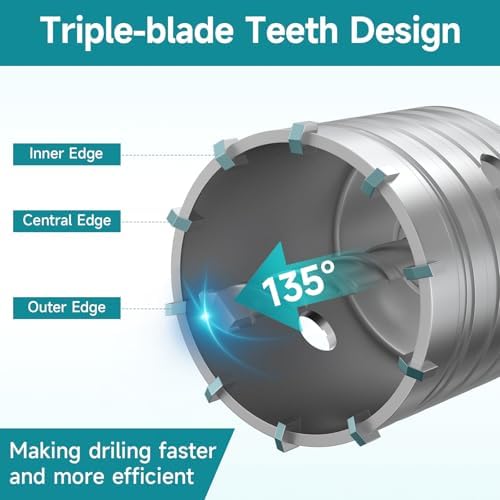 6Pcs Masonry Concrete Hole Saw Kit (40 65 80 100 120 mm)