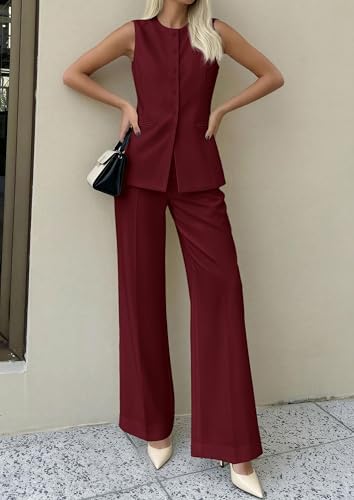 PRETTYGARDEN Women's 2 Piece Sets Business Casual Outfits