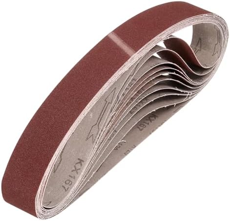HARFINGTON 1-1/2 x 30 Inch Sanding Belts, 10 Pcs 120 Grits Aluminum Oxide Abrasive Belt Sander File Belt for Woodworking, Metal Polishing, Knife Sharpener