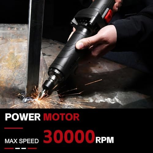 AOBEN Power Die Grinder Tool with 6 Speed Control Max 30000RPM, Electric Straight Grinder Tool with 1/4" Collet, Heavy-Duty for Metal Grinding, Polishing, Welding Repair