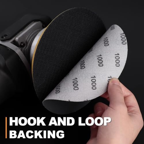 POLIWELL 6 Inch Wet Dry Sanding Discs 100Pcs Waterproof Sandpaper