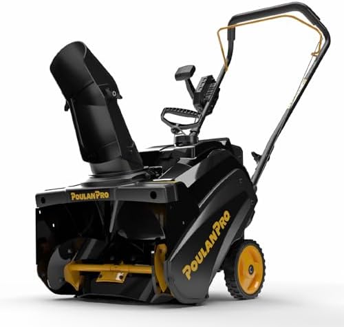 Poulan Pro Snow Blower Gas Powered, Single Stage 18 Inch Gas Snow Thrower