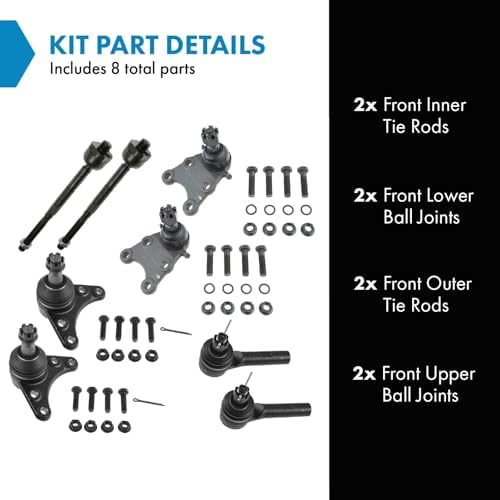 TRQ Front Steering & Suspension Kit Ball Joint Tie Rod