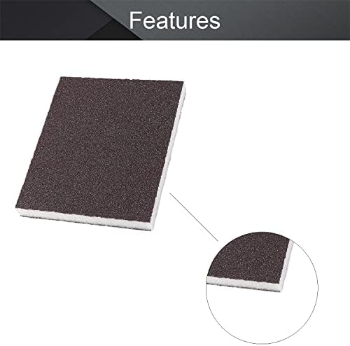 Utoolmart Sanding Sponge Sanding Blocks, 80 Grit Wet Dry Sandpaper Sponge, Washable and Reusable Sand Sponge Kit, for Kitchen Cookware Cleaning and Rust Removal of Rusted Metal, Grey, 4 Pcs