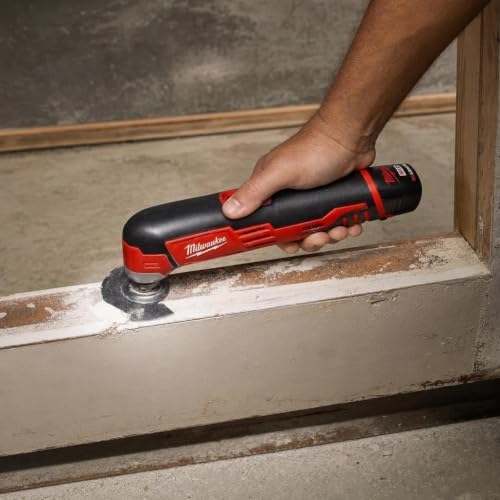 Milwaukee 2426-20 M12 12 Volt Redlithium Ion 20,000 OPM Variable Speed Cordless Multi Tool with Multi-Use Blade, Sanding Pad, and Multi-Grit Papers (Battery Not Included, Power Only)