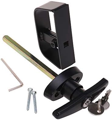 6½" T-Handle Shed Door Lock Handle with Lock Keyed Alike Garage t Handle Shed Latch Hardware Locking Handle 6.5" T-Handle Lock with 4 Keys & Allen Wrench 1kit