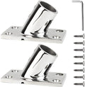 YANYUCB Boat Hand Rail Fitting,316 Stainless Steel Rectangular 60/90 Degree Boat Hand Rail Base(1 inch,1-1/4inch,7/8 inch,1-3/16 inch) with L Shape Hex Key and Screws