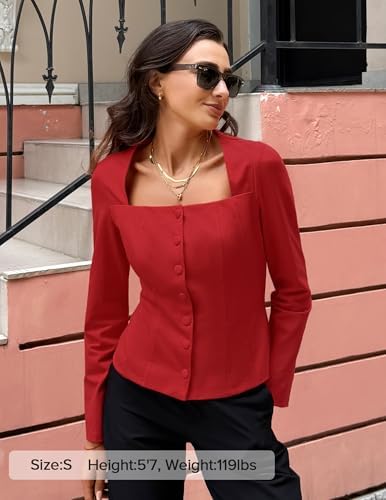 ZESICA Women's Business Casual Fitted Blazers Office Outfits