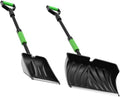 DMJN 2-in-1 Snow Pusher & Snow Shovel for Driveways and Sidewalks, Wide Snow Removal Shovel for Fast Clearing, Push and Scoop Snow Tool for Steps, Walkways, Garage and Outdoor Winter Use