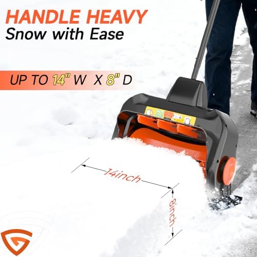 16" Cordless Snow Shovel, 3000mAh Battery Snow Blower, Lightweight Power Snow Thrower for Driveways & Sidewalks, Winter Snow Removal with Charger & 2 * 21V Batteries