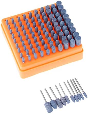 Grinding And Polishing Head 100pcs Abrasive Mounted Stone Point Grinding Head Wheel for Mould Finish Polish Die Grinder Rotary Tools 3mm Shank
