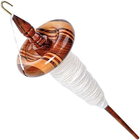 Revolution Fibers Premium Artisan Top Whorl Drop Spindle for Beginner & Advanced Hand Spinning - 11 inch Shaft | 3.25 inch Whorl Diameter | Multi-Wood Satin Finish | Spin Roving into Yarn