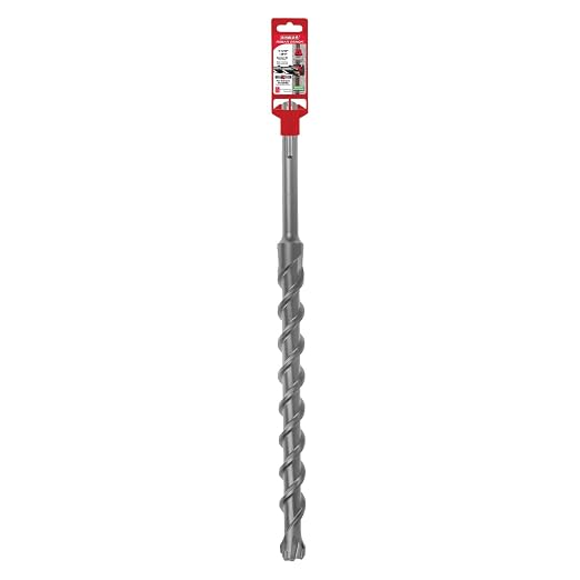 Diablo Rebar Demon SDS-Max 4-Cutter Full Carbide Head Hammer Drill Bit - 1-1/4" Diameter, 21" Length, 16" Working Length - DMAMX1300