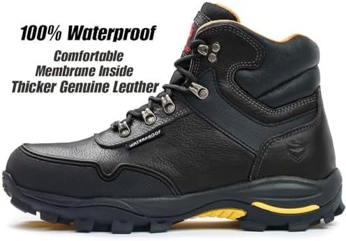 SUREWAY Men's 6 Inch Soft/Steel Toe Waterproof leather Work Boots