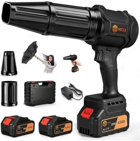Cordless Leaf Blower with 2 Batteries & Charger, Black