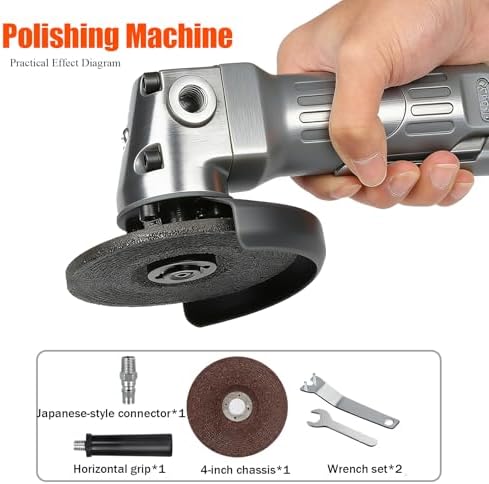 Angle Grinder, Pneumatic Grinding Tool, 4inch Air Angle Grinder Sander Cut Off Polisher 11000rpm Pneumatic Grinder Tool 1/4inch Thread