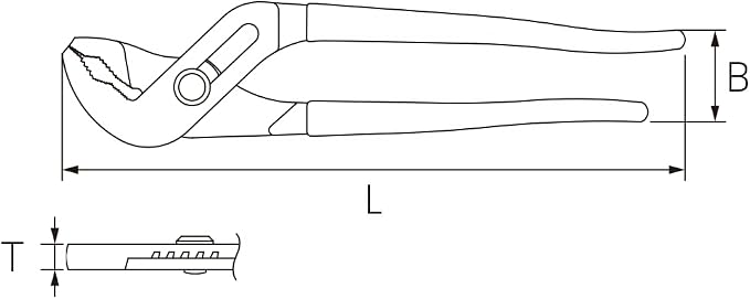 Kyoto Machine Tools (KTC) Water Pump Pliers, Nominal Size: 9.8 inches (250 mm) PJW-250