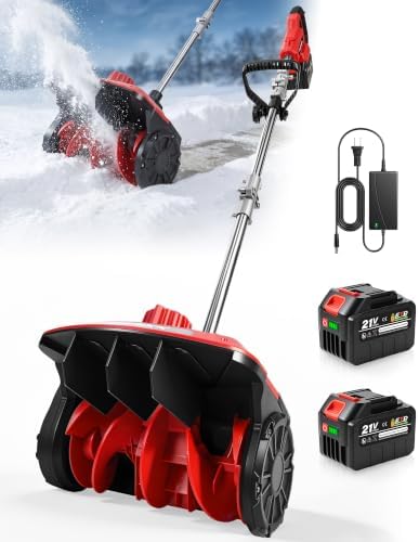 Cordless Snow Shovel, 14-Inch Width, 6-Inch Depth, Up to 60mins Runtime