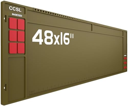 Gun Cleaning Mat 48"x16", Extra Large Magnectic Gun Mat for All Guns Anti-Slip Rubberized Workbench Mat for Pistol and Rifle
