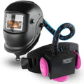 Welding Helmet Auto Darkening with Air Fed System, Powered Air Purifying Respirator (PAPR) True Color Welding Mask, Upgraded Arc Sensor 4/9-13 for TIG MIG ARC Welding Mask
