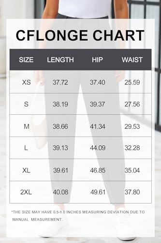 CFLONGE Womens Ankle Work Pants Trousers Casual Slacks