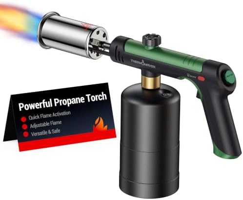 ThermoMaven Propane Torch Gun, One-Touch Max Fire Flame Thrower, Evergreen