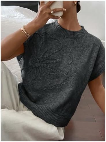 SOLY HUX Women's Short Sleeve Business Casual Sweater
