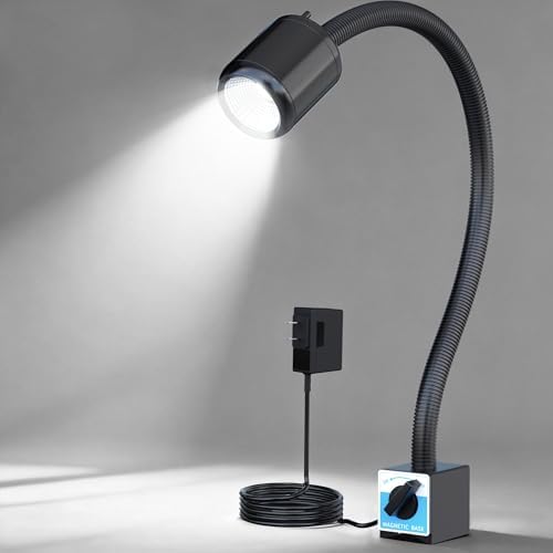 Magnetic Machine Work Light, IP65 Water Proof Flexible Gooseneck Lamp 1000 Lumens 110V for Lathe Milling Drill Press Industrial Lighting…