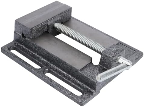 TEHAUX 4 Inch Drill Press Vise Cast Iron Table Vise Bench Clamp for Woodworking and Drilling Machines Small Workholding Device Random Color