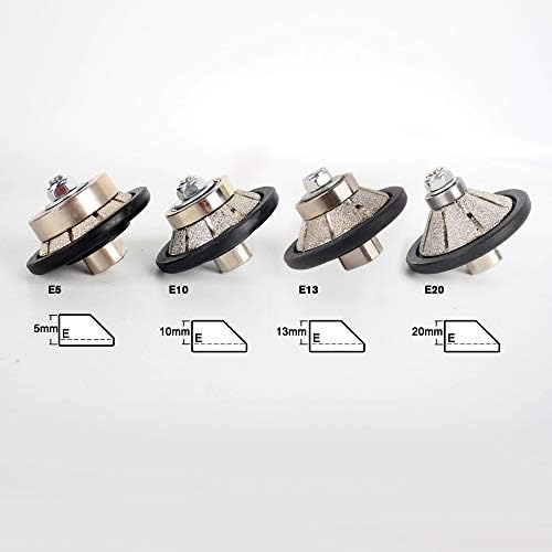 Raizi 3/8 inch Demi Bullnose Half Bullnose Diamond Hand Profile Wheel Router Bits 45 Degree Bevel Edge for Granite Concrete Marble Countertop Edge (E10)