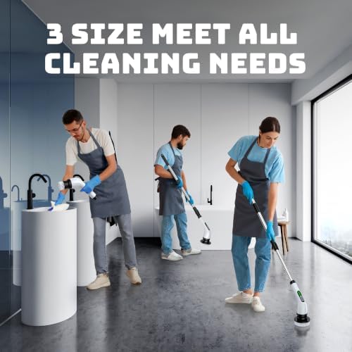 Electric Spin Scrubber for Bathroom: Shower Cleaner Brush with Long Handle