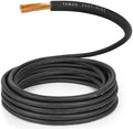 TEMCo 4 Gauge AWG 20 Ft Black Flexible Pure Copper Made in USA Welding Cable Battery Wire - Heavy Duty Solar, Inverter, Car, RV, Truck