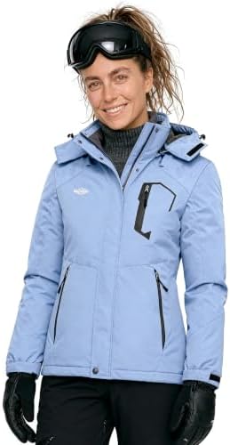 wantdo Women's Ski Jacket Waterproof Warm Fleece Lined Winter Snow Coat