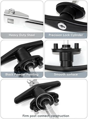 Truck Cap Camper Shell T-Handle Lock Latch Replacement Parts, Truck Bed Topper Door Locking Kit Accessories with Keys - Right Lock