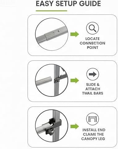 Universal Sunshade Tent Crossbar,Suitable for 10X20,10X15,10X10 pop-up sunshades,with Frame connectors,10 Foot Universal Crossbar,Crossbar only (30 mm Square clamp + Crossbar)