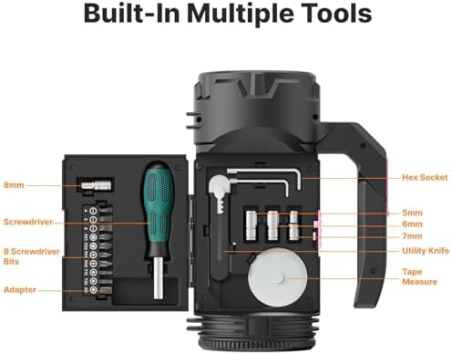OGERY Rechargeable Flashlight, Multi-Tool Camping Lantern with 983LM