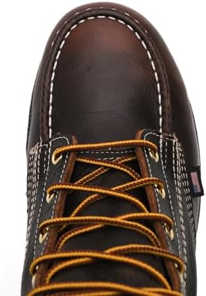 Thorogood American Heritage 8” Steel Toe Work Boots for Men - Full-Grain Leather with Moc Toe, Slip-Resistant Wedge Outsole, and Comfort Insole; EH Rated