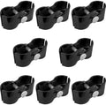 1-3/8" Black Chain Link Fence Panel Clamps with Bolts and Nuts - Saddle Clamps for Dog Kennels and Temporary Fencing (8 Pack)