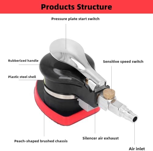Eujgoov 12000rpm Air Triangular Sander Detail Sander Handheld Mini Details Pneumatic Sanding Machine for Wood Metal
