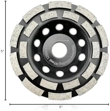 SHDIATOOL 5-Inch Double Row Diamond Grinding Cup Wheel for Concrete