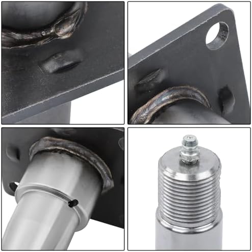 Trailer Round Spindle #84 with 4-Hole Flange Weld On 1.75 Inch with Fastening Accessories