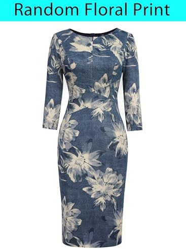VFSHOW Womens Work Business Office Zipper Up Slim Bodycon Sheath Dress