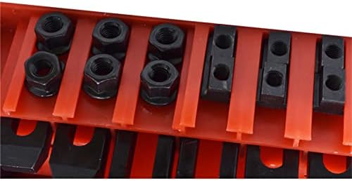 58 Pc 7/16 Inch T-Slot Hold Down Clamp Clamping Kit Mill Machinist Set Replacement for Bridgeport Milling Machine with Plastic Storage Box (3/8-16)