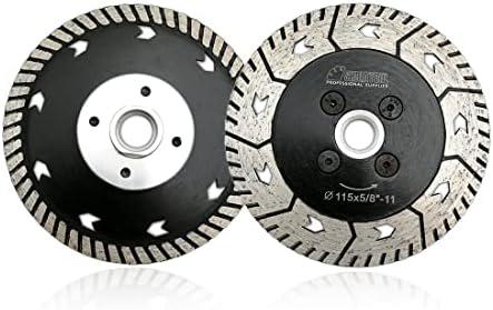 SHDIATOOL Diamond Cutting Blades Two-in-One Design 4-1/2 Inch Granite Turbo Disc Cut Grind Sharpen Marble Concrete and Bricks 115mm (2-Pack)